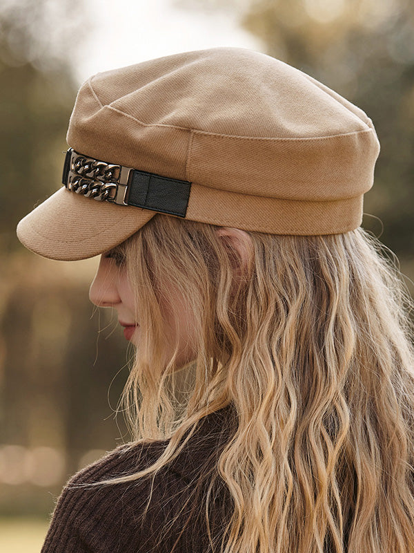 Béret rétro artistique à chaîne
