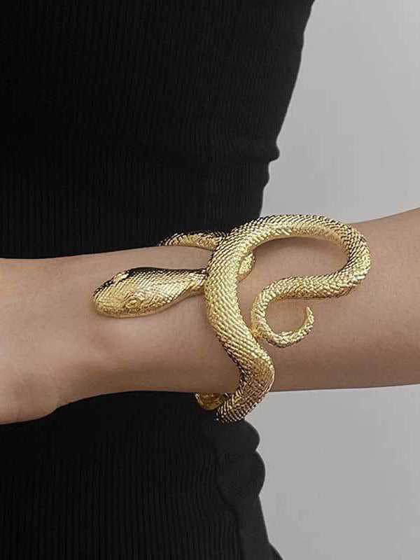 Bracelet géométrique en forme de serpent, couleur unie