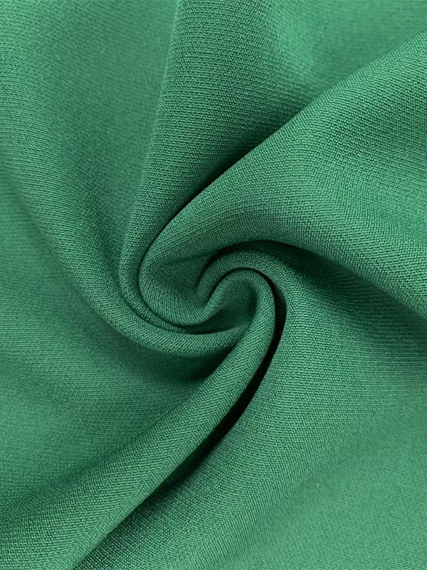 Robe longue plissée coupe trapèze, taille haute, à empiècements, à col rond, couleur unie