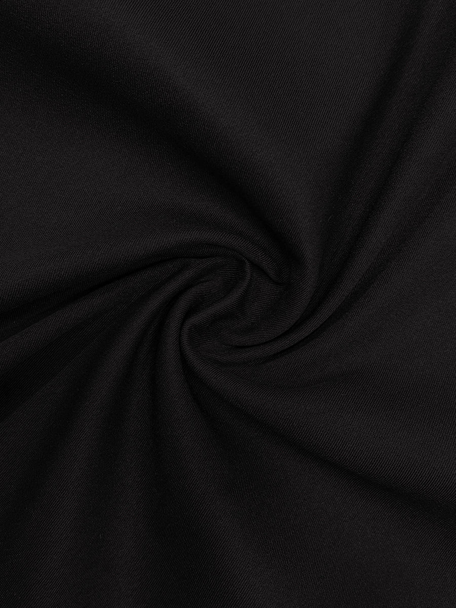 Pantalon élégant ample taille haute, à jambes larges, couleur unie