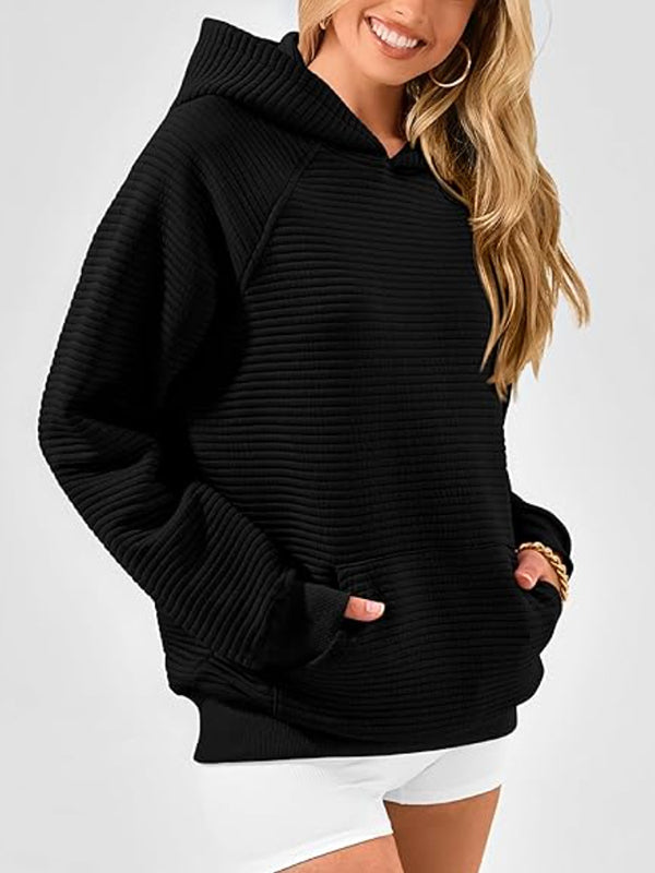 Capuche Manches Longues Poches Couleur Unie à empiècements Sweats à capuche Hauts
