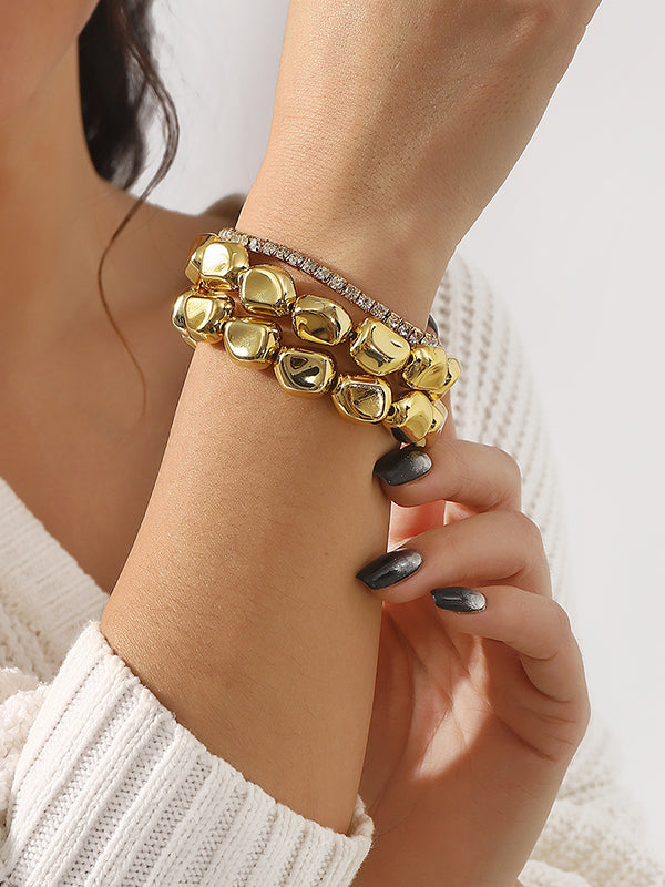 Bracelet géométrique normcore, à strass