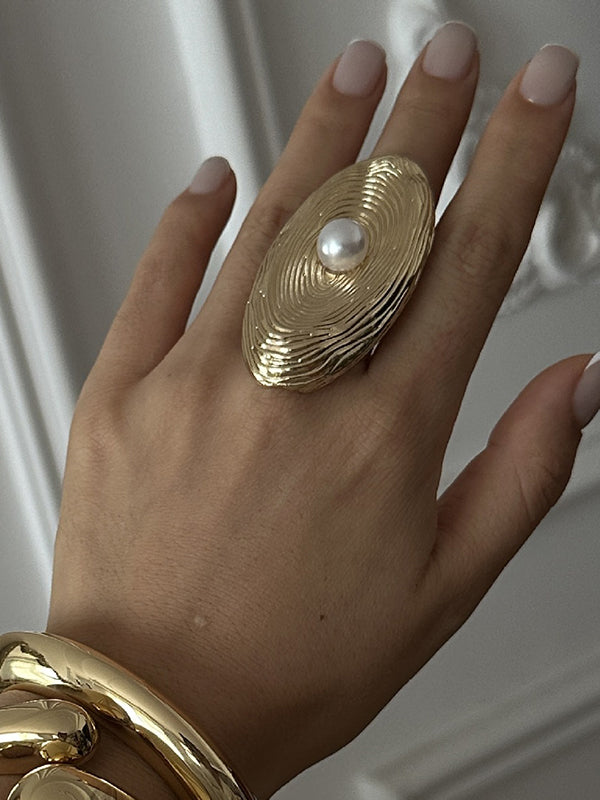 Bague géométrique couleur unie