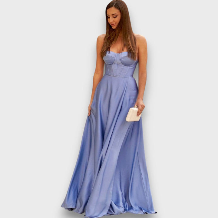 Victoria – Robe de soirée sans épaules avec lacets au dos
