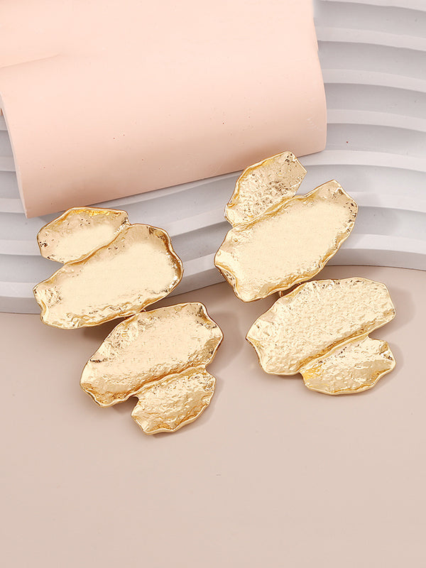 Boucles d'oreilles brillantes à coupe irrégulière, à chaîne