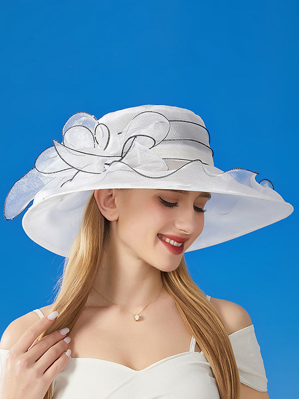 Chapeau de soleil transparent en forme de fleur, à empiècements