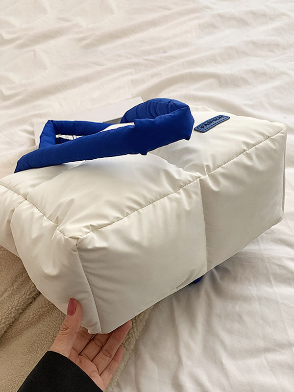 Sac cabas matelassé à empiècements, couleur contrastée