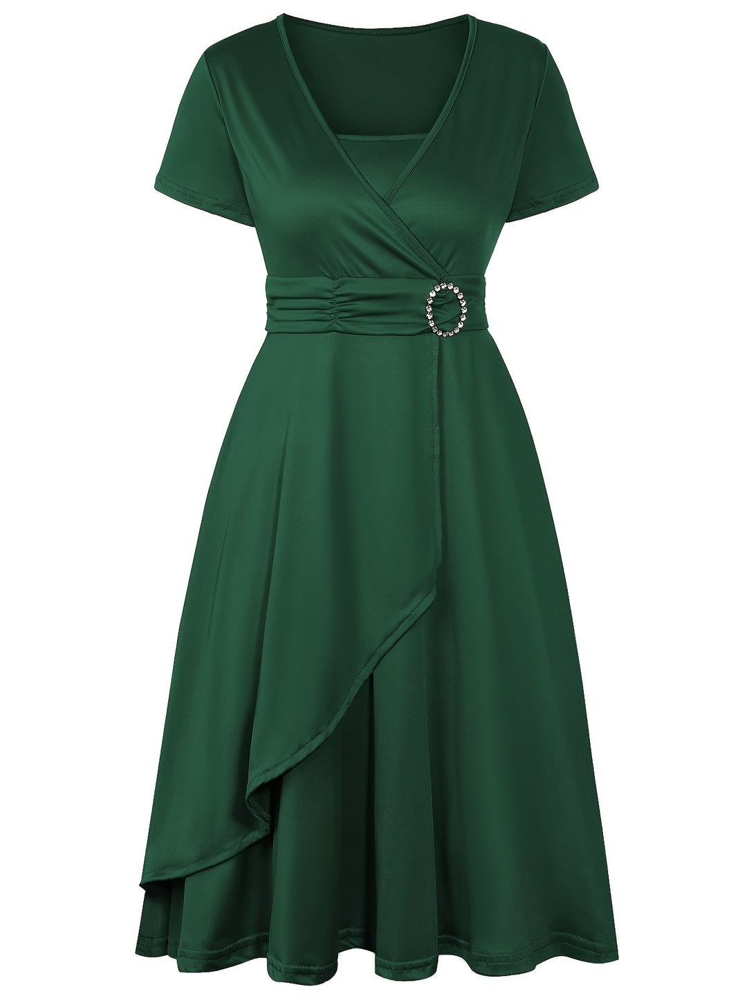 Elisa | Robe midi à encolure en V avec ourlet asymétrique