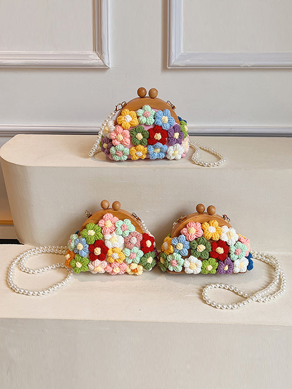 Sac à main à chaîne, en forme de fleur