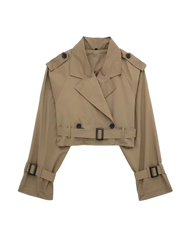 Veste ample à manches longues, à empiècements, à col revers