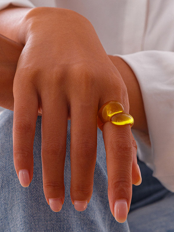 Bague géométrique couleur unie