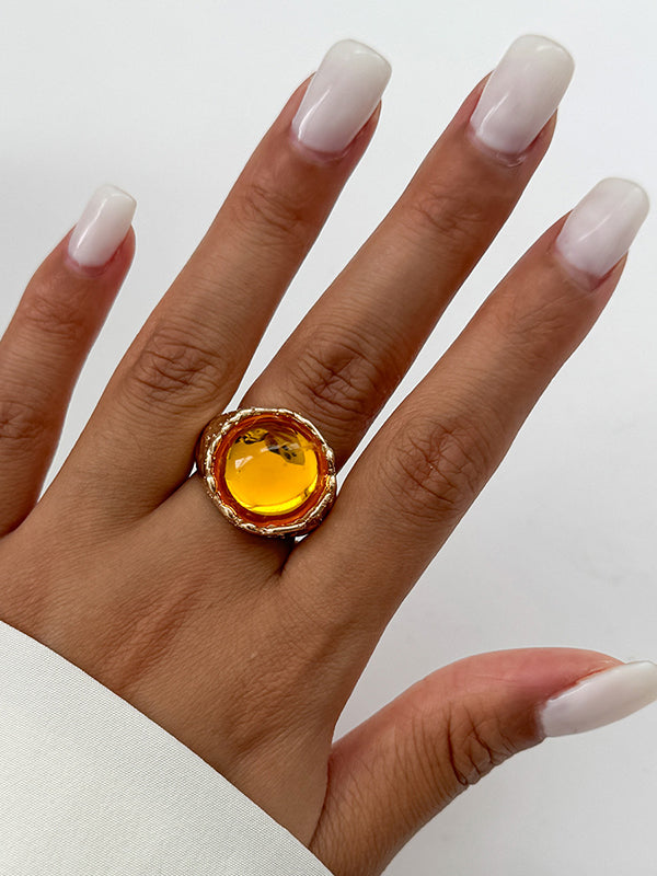 Bague géométrique à strass