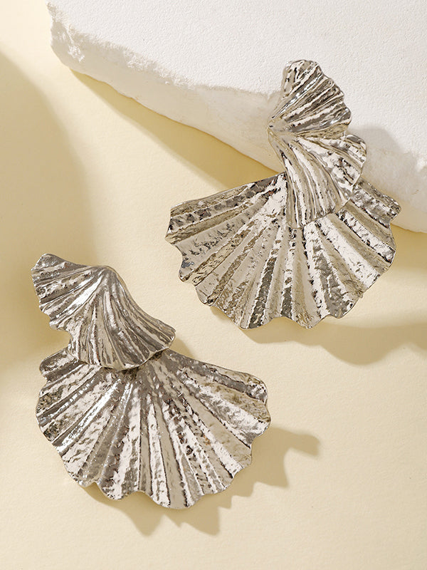 Boucles d'oreilles pendantes géométriques en forme de feuilles, couleur unie