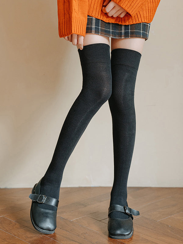 Collants décontractés, couleur unie