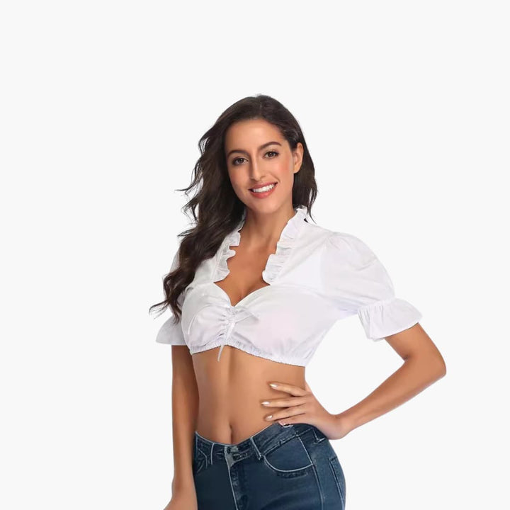 Blouse Dirndl avec volants pour femmes - Oktoberfest 2025