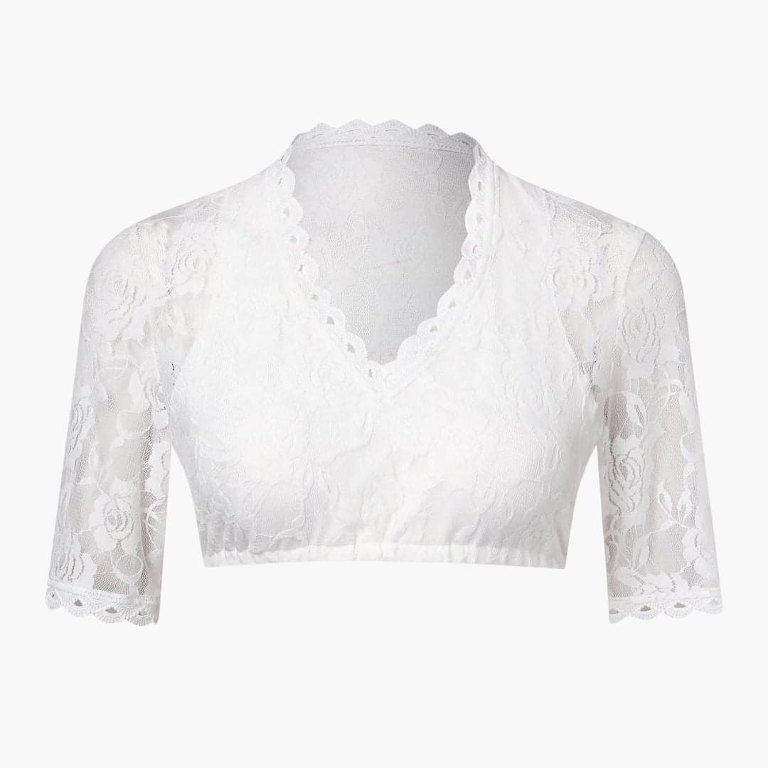 Blouse dirndl à décolleté en V en dentelle pour femmes - Oktoberfest 2025