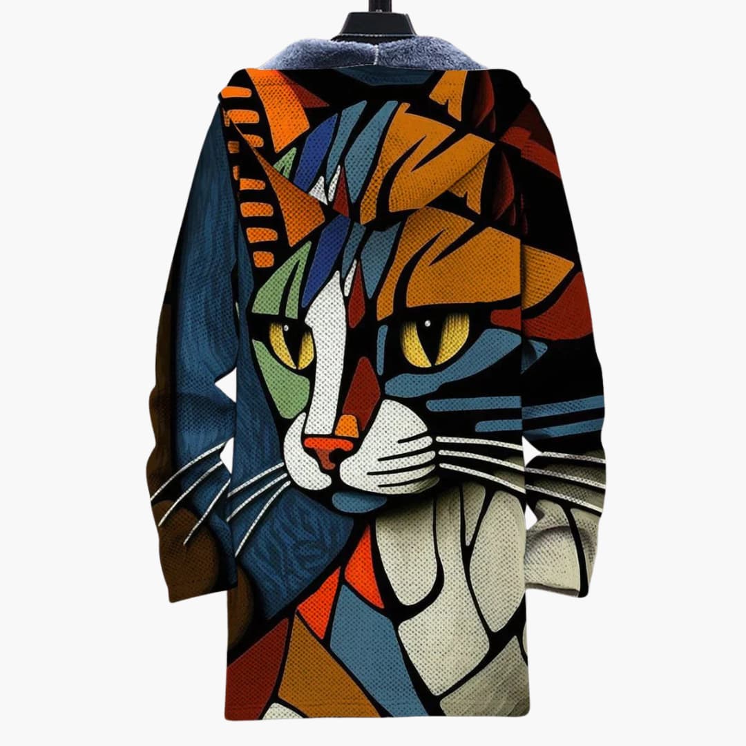 Cardigan en tricot à motif de chats pour femmes
