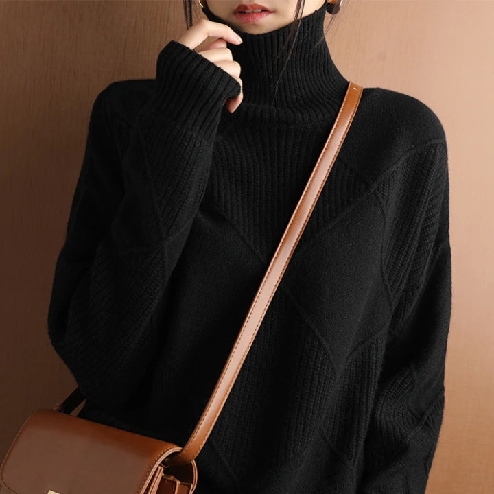 Pull col roulé femme tricoté | Oversize & Doux