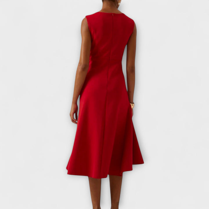 Juliette – Robe midi asymétrique avec drapé