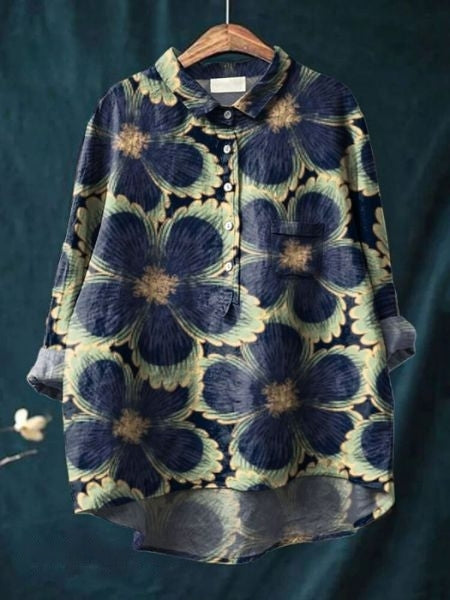 Rosa | Chemise oversize à fleurs aquarelle