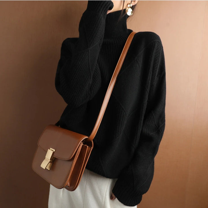 Pull col roulé femme tricoté | Oversize & Doux