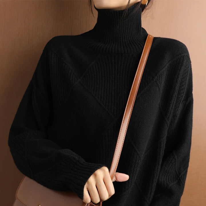 Pull col roulé femme tricoté | Oversize & Doux