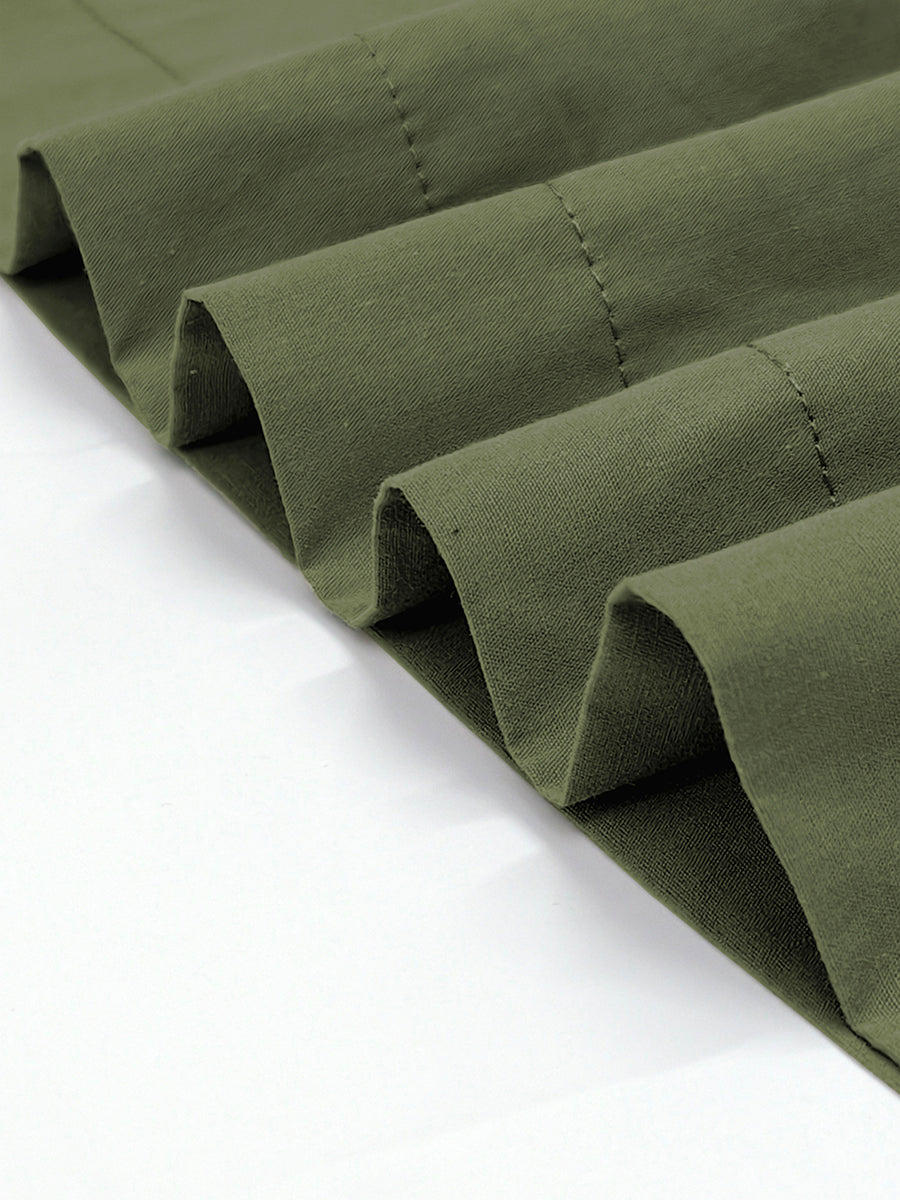Robe longue à fermeture éclair, à poches, sans manches, taille haute, à col en V, couleur unie