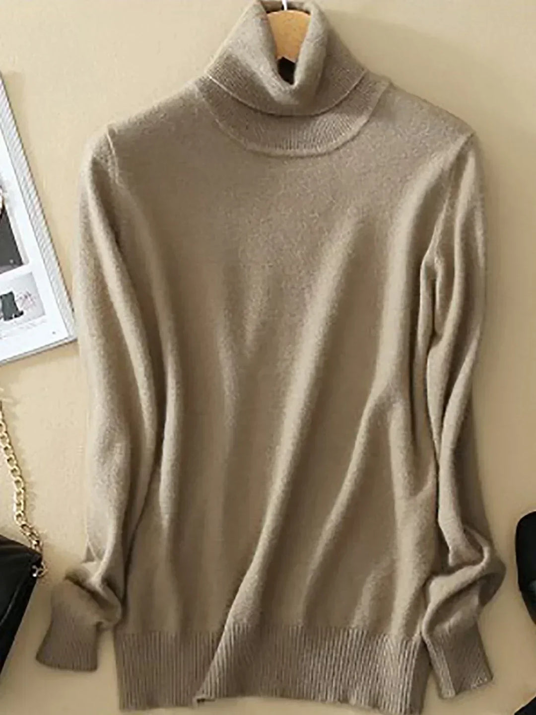 Pull à col roulé classique pour femmes