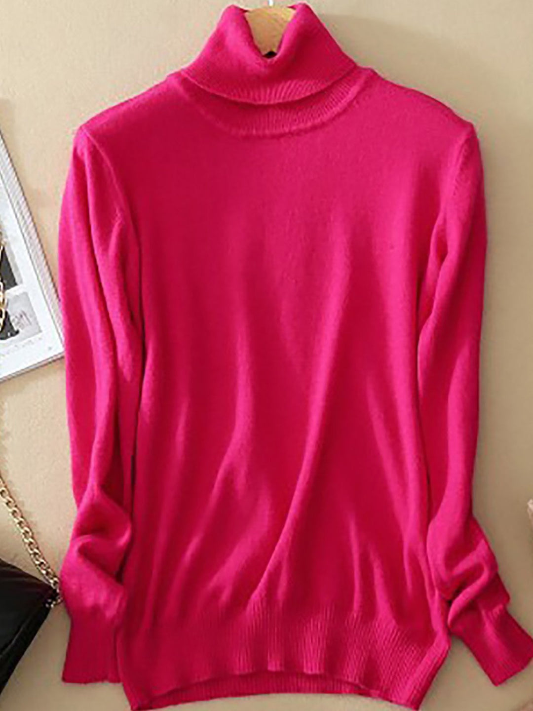 Pull à col roulé classique pour femmes