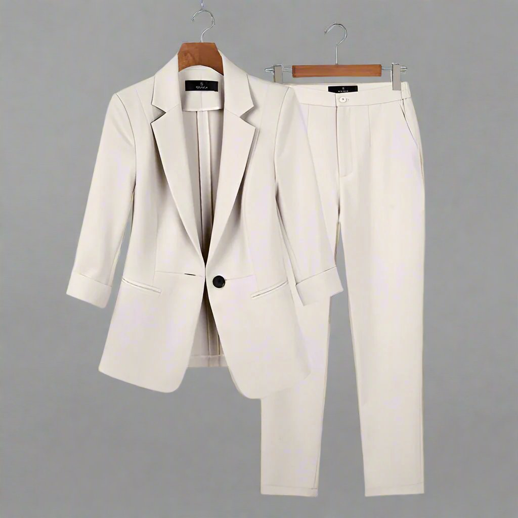 Ensemble blazer et pantalon élégant, polyvalent et raffiné pour femmes