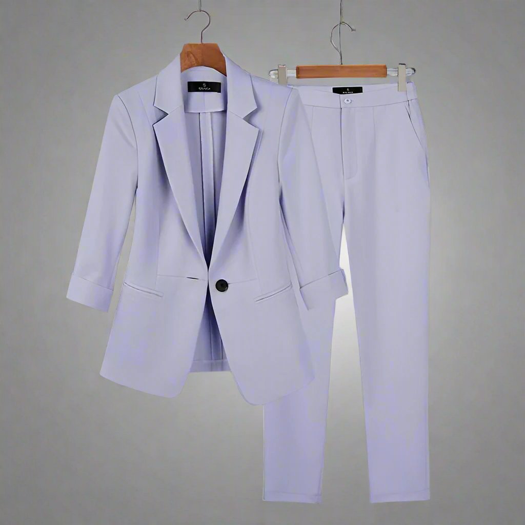 Ensemble blazer et pantalon élégant, polyvalent et raffiné pour femmes