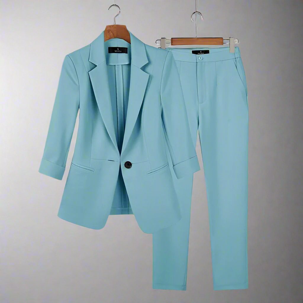 Ensemble blazer et pantalon élégant, polyvalent et raffiné pour femmes