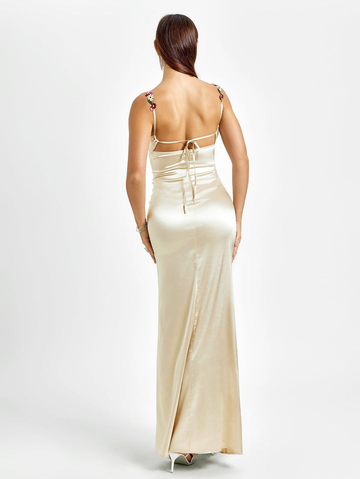 Flora | Robe Maxidress Satin pour le Soir