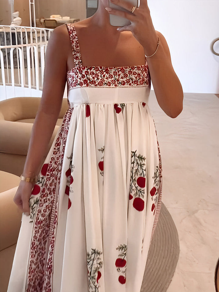 Lyla - Robe maxi avec bretelles spaghetti et design floral