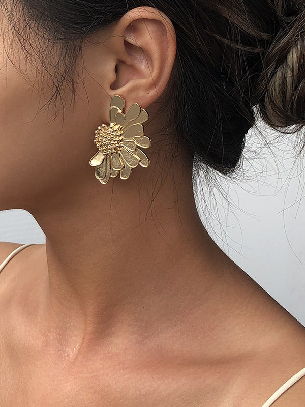 Boucles d'oreilles fleur en alliage vintage