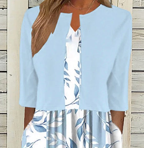 Greer - Robe midi à motif floral avec veste assortie