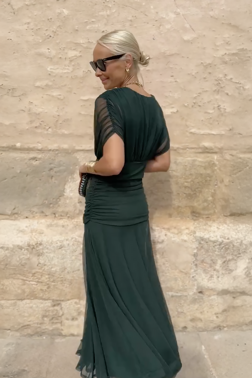 Louise | Robe maxi élégante pour les fêtes avec décolleté en V