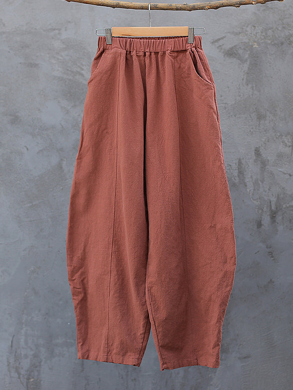 Pantalon simple taille haute, à jambes larges, couleur unie