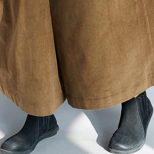 Pantalon large en velours côtelé à fermeture éclair vintage super ample