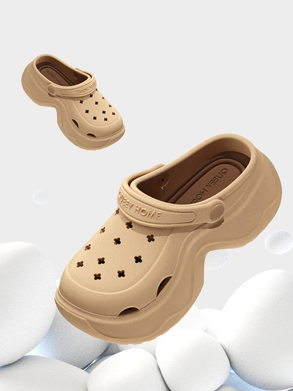 Sandales à plateforme creuses à coupe ronde Crocs