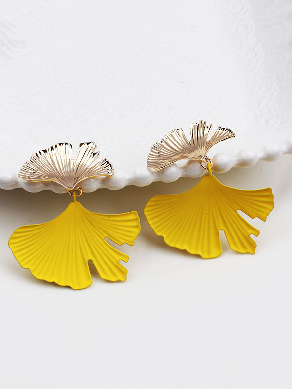 Boucles d'oreilles pendantes géométriques en forme de feuilles