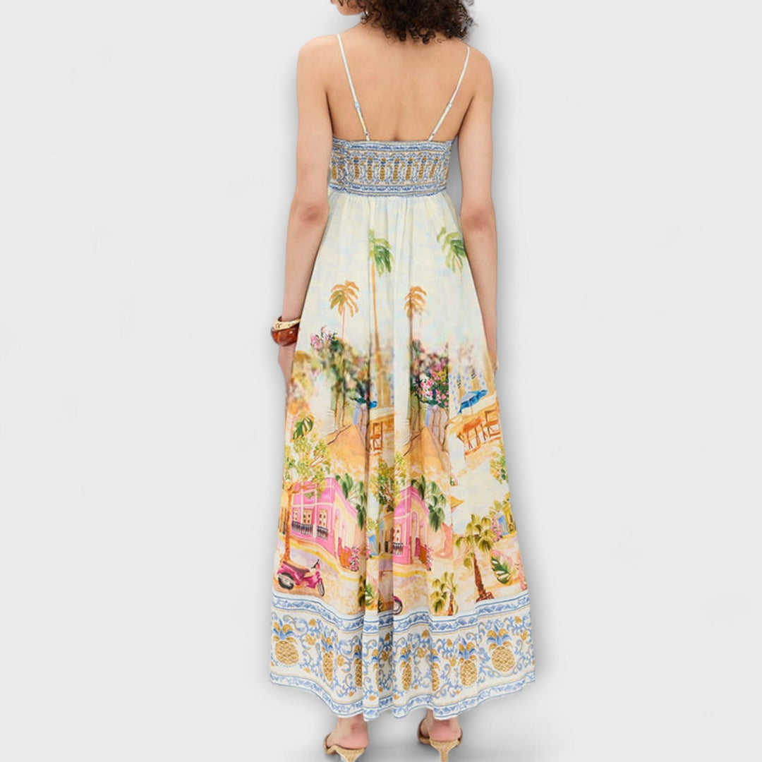 Luira – Robe maxi à tomber avec motif multicolore