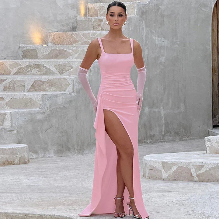 Aria | Robe maxi élégante à bretelles avec dos nu