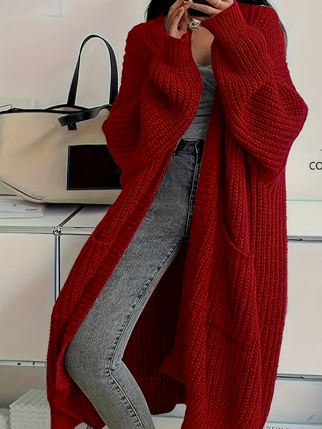 Lena | Cardigan long en tricot intemporel pour femmes