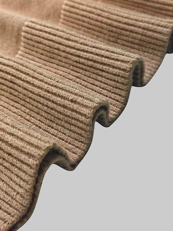 Robe pull ample à manches longues, à col haut, couleur unie