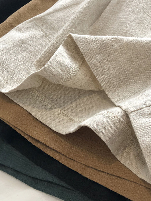 Short ample plissé à jambes larges, à taille élastique, couleur unie