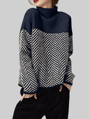 Pull décontracté ample à col haut