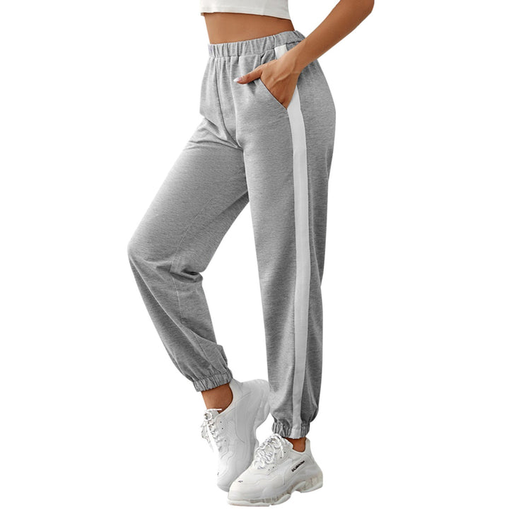 Pantalon de jogging confortable pour femmes avec bandes latérales et taille élastique