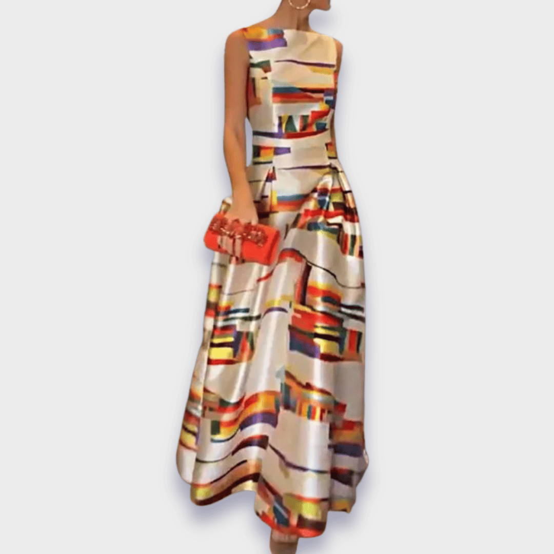 Miralyn – Robe maxi élégante avec imprimé artistique