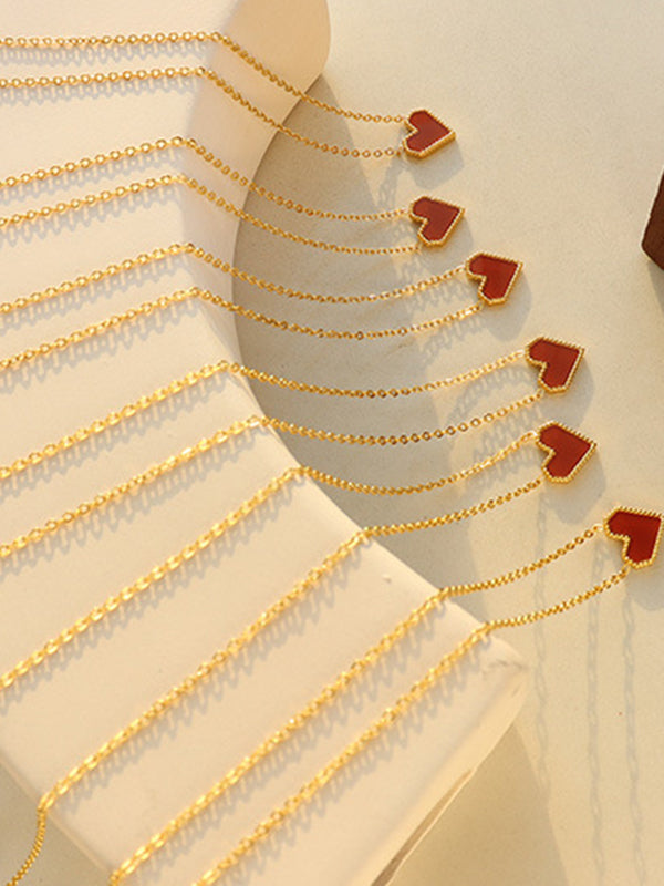 Collier simple géométrique en forme de cœur